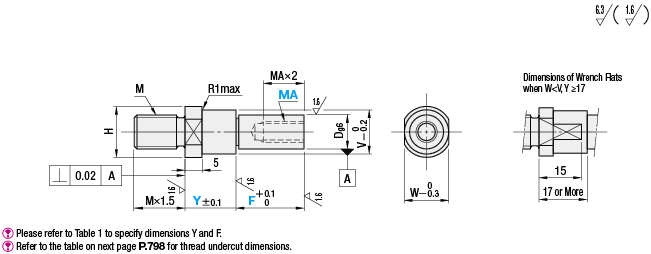 Cantilever Shafts - Stepped - Female Thread End:Related Image