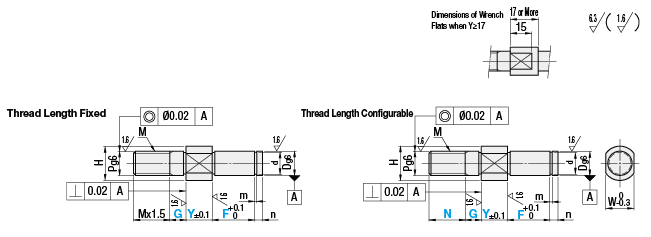 Cantilever Shafts - Pilot Type - with Retaining Ring Groove:Related Image