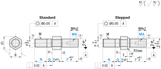 Hex Cantilever Shafts - For Tension:Related Image