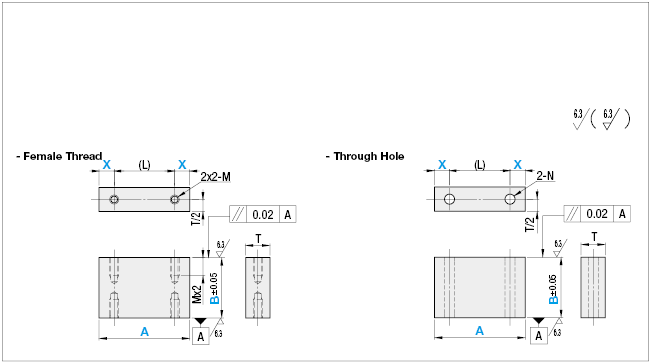 Spacer Blocks - Female Thread:Related Image