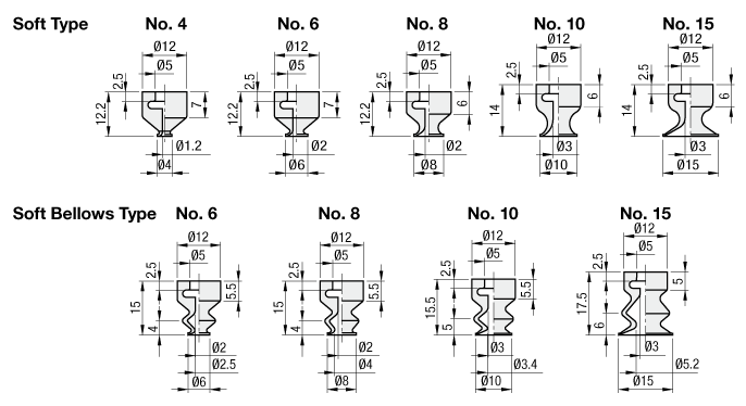 Suction Cups - Soft / Soft Bellows:Related Image