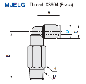 One-Touch Couplings - 90 Deg. Elbows, Long Type:Related Image