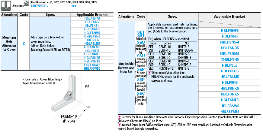 Brackets - 5 Series, One-Side Rib Brackets:Related Image