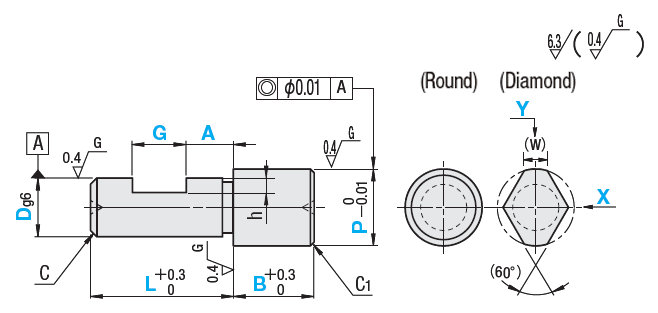 Locating Pins - Flat Head , Set Screw Mounting Shank, Set Screw Flat:Related Image