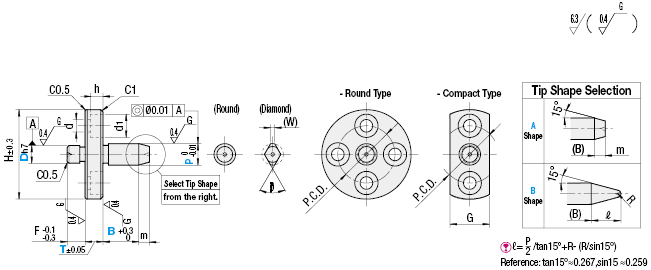 Flanged Locating pins- Flat:Related Image