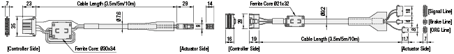 Power Cables / Signal Cables for Single Axis Robots Controllers EXRS-C21/22:Related Image