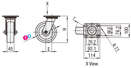 Casters - Heavy Load - Wheel Material: Rubber - Swivel Type:Related Image