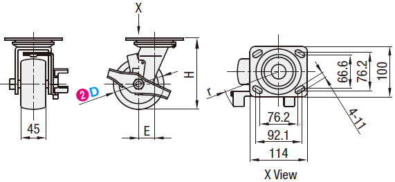 Casters - Heavy Load - Wheel Material: Rubber - Swivel Type + Stopper:Related Image