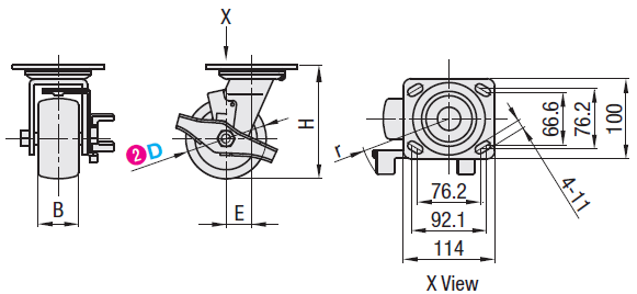 Casters - Heavy Load - Wheel Material: Urethane - Swivel Type + Stopper:Related Image