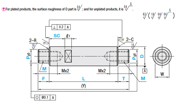 Linear Shafts-One End Male Thread with Thread Dia. Equal to Shaft Dia.-:Related Image