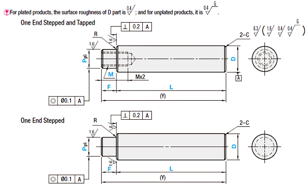 Linear Shafts-One End Male Thread with Thread Dia. Equal to Shaft Dia.-:Related Image