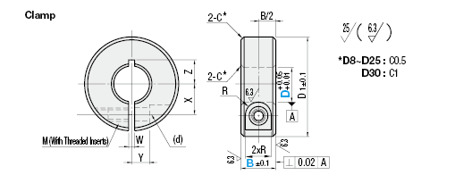 Shaft Collars/Clamp/Threaded Inserts/Aluminum:Related Image