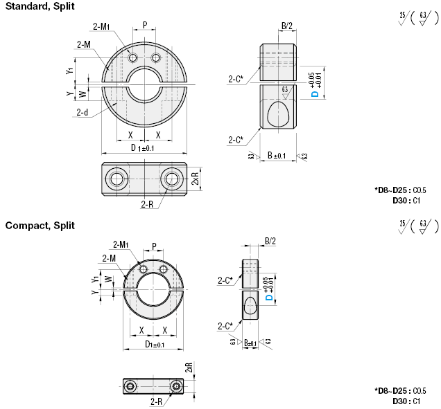 Shaft Collars/Side Mounting Holes/Split:Related Image