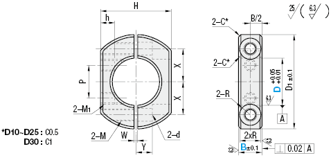 Shaft Collars/2-Flats/Cut Surface Mount Hole:Related Image