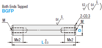 Shafts for Miniature Ball Guides - Both Ends Machined - Both Ends Tapped:Related Image