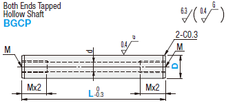 Shafts for Miniature Ball Guides - Both Ends Machined - Both Ends Tapped Hollow:Related Image