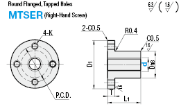 Lead Screw Nuts -Pilot, Tapped Hole, Slotted Hole:Related Image