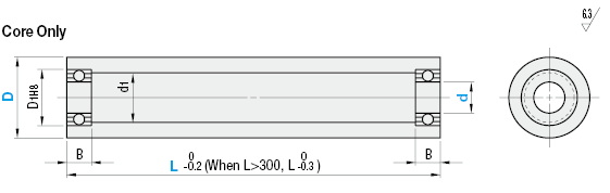 Pipe Roller Economy Type - With Bearings (L=100~500) - Core Only:Related Image