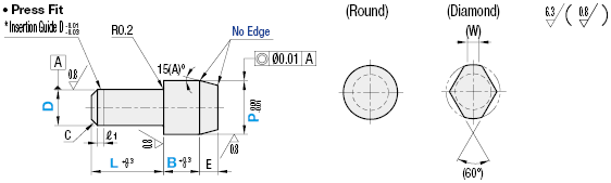 Locating Pins - High Hardness Stainless Steel Large Head, Tapered (Press Fit):Related Image