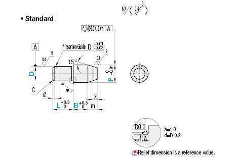 Locating Pins - Large Head Tapered - Plastic Tip - Press Fit:Related Image