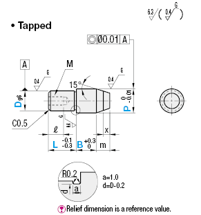 Locating Pins - Large Head Tapered - Plastic Tip - Tapped:Related Image