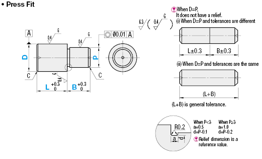 Locating Pins - Small Flat Head, DP Tolerance Selectable - Press Fit:Related Image