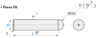 Locating Pins - Straight, Sphere - Press Fit:Related Image