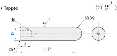 Locating Pins - Straight, Sphere - Tapped:Related Image