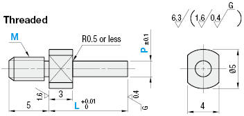 Small Diameter Height Adjusting Pins - Threaded:Related Image