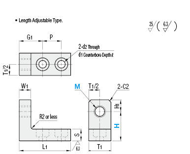 Threaded Stopper Blocks/L-Shaped/Lengthways Adjustable:Related Image