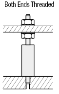 Hex Posts - Both Ends Threaded, Thread Length & Dia. Configurable:Related Image