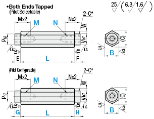 Hex Posts/Both Ends Tapped/Pilot Selectable/Configurable:Related Image