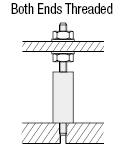 Circular Posts - Both Ends Threaded/Thread Length and Dia. Configurable, Wrench Flats:Related Image