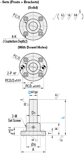 Device Stands/Round Flanged/Through Holes/Solid:Related Image