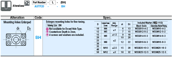 Device Stands/Square Flanged/Through Hole Type/With Dowel Holes/Bracket only:Related Image