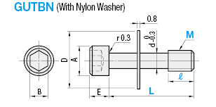 Cover Screws/Hex Socket Head Cap Screws/With Nylon Washer:Related Image