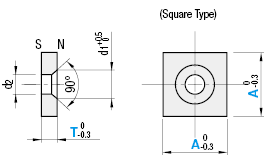 Magnets/Countersunk/Square:Related Image