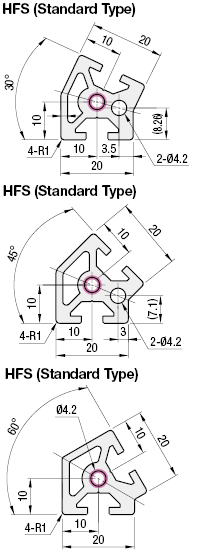 Aluminum Extrusion 5 Series/slot width 6/30, 45, 60-Degree:Related Image