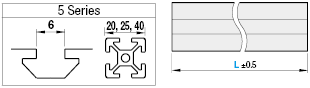 Aluminum Extrusion 5 Series/slot width 6/30, 45, 60-Degree:Related Image