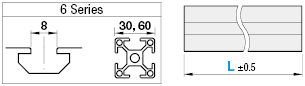 Aluminum Extrusion 6 Series/slot width 8/30x30mm:Related Image