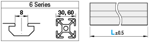 Aluminum Extrusion 6 Series/slot width 8/30x60mm:Related Image