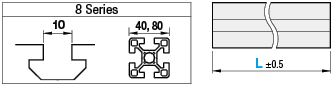 Aluminum Extrusion 8 Series/slot width 10/40x80mm:Related Image