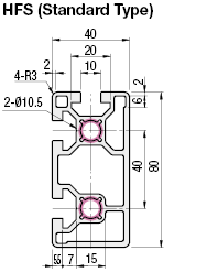 Aluminum Extrusion 8 Series/slot width 10/40x80mm:Related Image