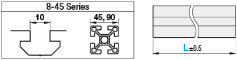 Aluminum Extrusion 8-45 Series/slot width 10/45x45mm:Related Image