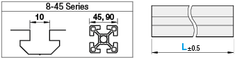 Aluminum Extrusion 8-45 Series/slot width 10/45x45mm:Related Image