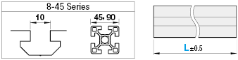 Aluminum Extrusion 8-45 Series/slot width 10/45x90mm:Related Image