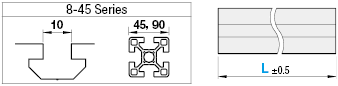 Aluminum Extrusion 8-45 Series/slot width 10/Shape R, 45x45mm:Related Image