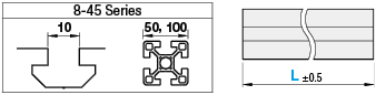 Aluminum Extrusion 8-50 Series/slot width 10/50x100mm:Related Image