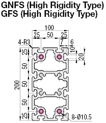 Aluminum Extrusion 8-100 Series/slot width 10/100x200mm:Related Image