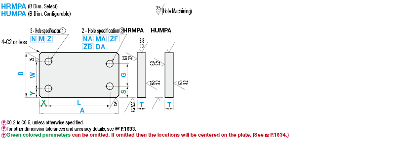 Flat Bars Mounting Plates/Brackets/B Dim. Selectable:Related Image